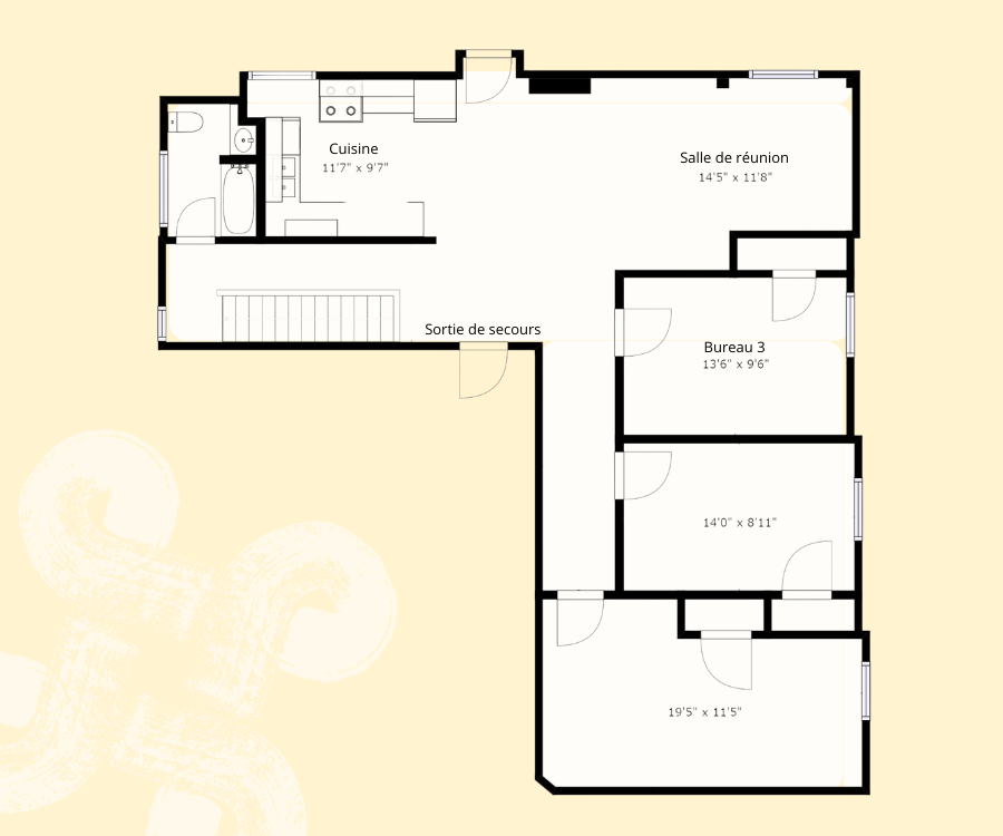 Plan pour location grand bureau